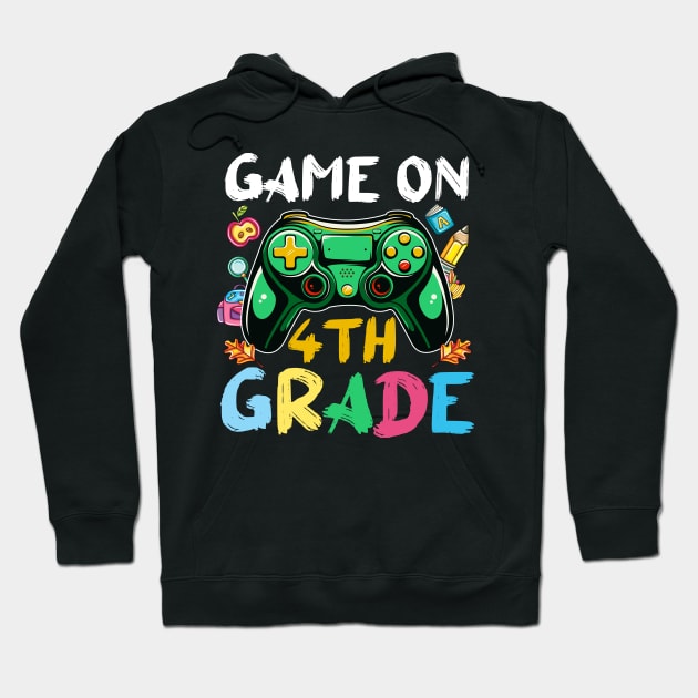 4th Grade Funny Back To School Gamer On Hoodie by peskyrubeus